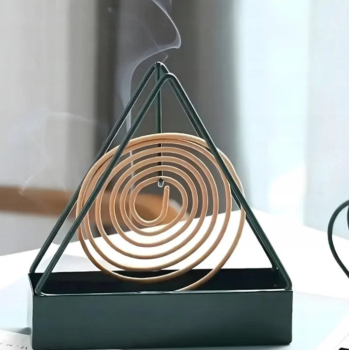 Suport decorativ pentru spirale anti-țânțari – design modern, metalic